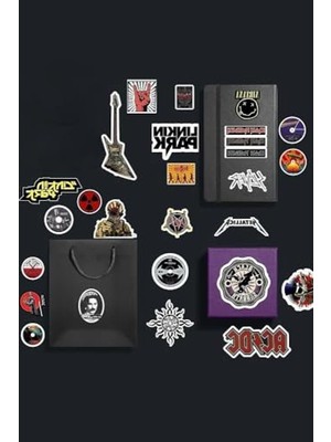 Frefly Store Rock Metal Sticker Paketi/bullet Journal Defter Çıkartma Ajanda Laptop Etiket 2