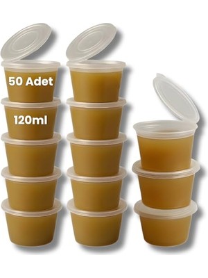 Frefly Store 50 Adet Sızdırmaz Mini Saklama Kabı 120 ml – Buzluk Kabı, Et Suyu, Kemik Suyu, Sos ve Püre Saklama Kabı, Kapaklı Küçük Gıda Saklama Kabı, Derin Dondurucu Uyumlu Porsiyonluk Kap Seti