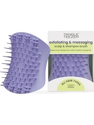 Frefly Store Tangle Teezer Scalp Brush Lilac Masaj & Saç Fırçası-Tarak Islak Kullanım | Saç Derisini Duşta Temizler, Pul Pul Dökülür ve Masaj Yapar. Tüm Saç Tipleri Için Şampuanı Eşit Şekilde Dağıtır