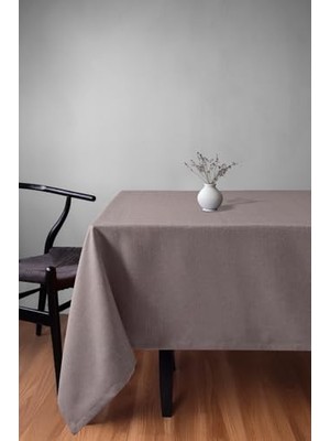 Frefly Store Gauze Fabric Design Keten Dokulu Masa Örtüsü (Açık Vizon, 140X260)