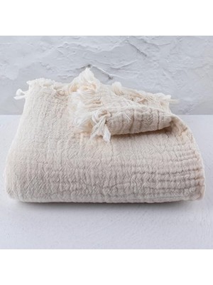 Frefly Store Püskül Lüks Müslin Plaj Havlusu Peştemal, 100% Pamuk Yumuşak  Eci Ince Hafif Kompakt 2-Katlı Müslin Dokuma Plaj Havlusu, Dektif Banyo Peştemali (Natural, 90X180 cm Peştemal)