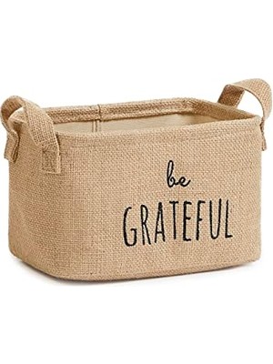 Frefly Store Ocean Home Textile Baskılı Jüt Dikdörtgen Sepet //24X17X14
