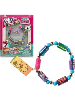 Frefly Store Sky Castle  Band Tekli Paket, Çıkartmalı Bilezikler, Kawaii Temalı Rulolar, Bileklik Başına 50 Çıkartma, 2 Ekstra Değiştirilebilir Tekerlek, Famosa (TCR01000)