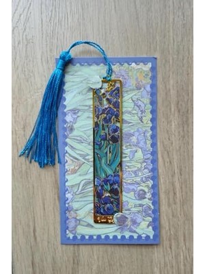 Frefly Store Kolbi Craft,irisler Van Gogh Püsküllü Altın Renk Metal Kitap Ayracı Hediyelik Sanatsal