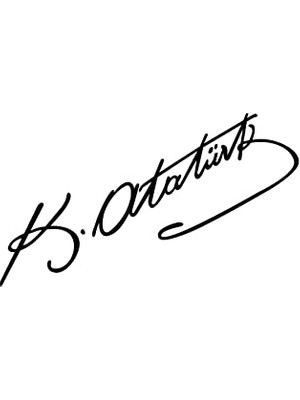 Frefly Store Kemal Atatürk Imza Sticker Araba Oto Araç Sticker 15 x 4 cm Siyah