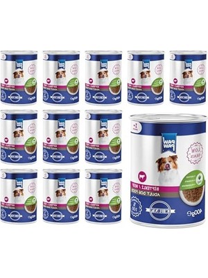 Frefly Store 400 G Jöleli Biftekli Yetişkin Köpek Konservesi, Paket 12 Adet