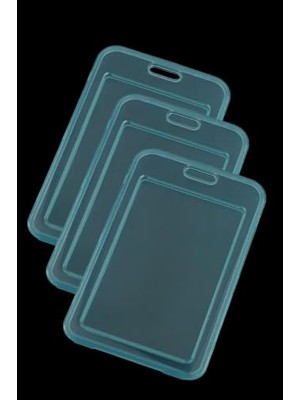 Frefly Store 3 Adet Premium Kart Kılıfı Şeffaf Dikey Yaka Kartı Kart Koruyucu