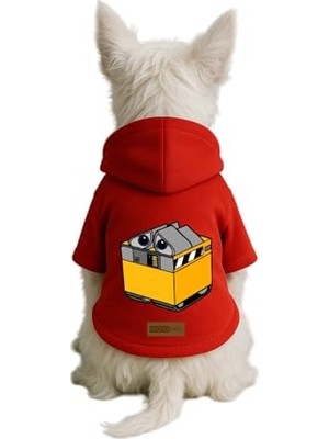 Frefly Store Baskılı Içi Polarlı Köpek ve Kedi Kıyafeti & Elbisesi - Gri Renk Kapüşonlu Hoodie B439B, Xs
