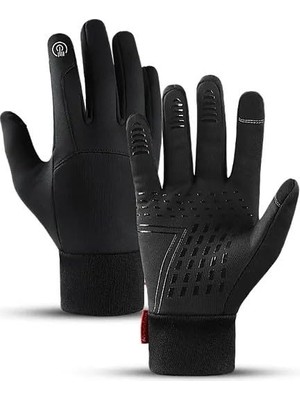 Frefly Store Soğuk Rüzgar Geçirmez Suya Dayanlıklı Dokunmatik Eldiven Parmak Korumalı Motosiklet Eldiveni M