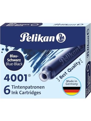 Frefly Store Pelikan TP6X Dolma Kalem Kartuşu Mavi Siyah TP6XMS