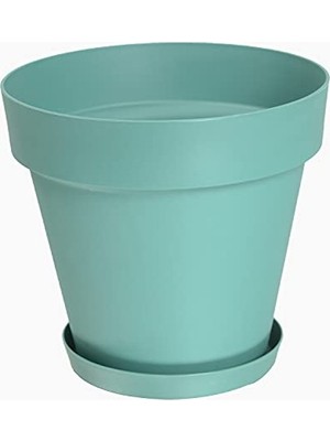 Frefly Store Dekoratif Yalı Saksı, Drenaj Aparatı ile 37 cm Yeşil Renk