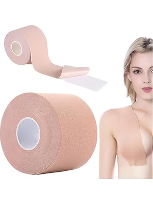 1001 Göğüs Dikleştirici ve Şekillendirici Göğüs Bandı - Nefes Alabilir Pamuklu Boob Tape, Suya V