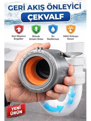 Frefly Store Lavabo Koku Giderici Çek Valfli Gider Adaptörü Ø50 – Evye Gideri Için Koku ve Böcek Önleyici Conta Sistemli Atık Su Adaptörü