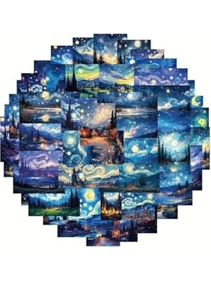 Frefly Store 50'li Van Gogh Stickers, Sticker Seti Laptop Notebook Tablet Sticker Seti, 876486841564