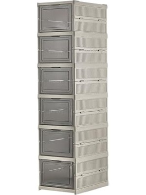 Frefly Store Deconox 6 Katlı, Katlanabilir Ayakkabılık, Taşınabilir Çok Amaçlı, Geniş, Katlanabilir Dolap ve Raf, Katlanır Taşınabilir Premium Portatif Organizer Ayakkabılık (25,5cm x 34,5cm x 105,5CM) (Toprak)