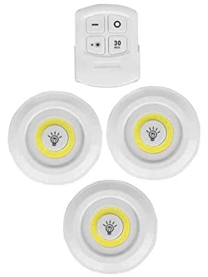 Frefly Store Chermik Uzaktan Kumandalı 3'lü Spot LED Lamba Kablosuz Pilli Işıldak