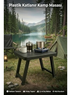 Frefly Store Katlanır Kamp Maı | Portatif ve Taşınabilir Piknik, Balkon, Bahçe, Plaj ve Manl Maı – 49X39X37 cm