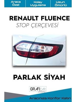 Frefly Store Renault Fluence Stop Çerçevesi Sticker Kaplama (Parlak Siyah)