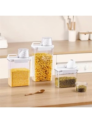 Frefly Store Orret Home Mika Sızdırmaz Ölçekli Deterjan ve Kuru Bakliyat Saklama Kabı, Çok Amaçlı, Gıda Güvenliği ve Hijyen Için Ideal, Mutfak ve Çamaşır Odası Düzenleyici (1100 Ml)