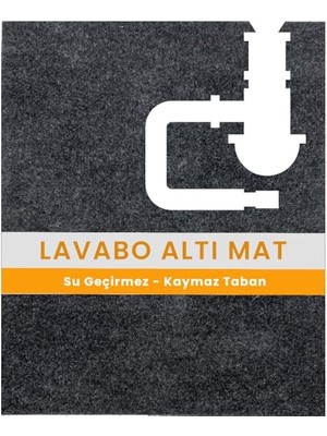 Frefly Store Beylini Lavabo Altı Matı Sıvı Geçirmez Kaymaz Taban Evye Dolap Paspası 60X76 cm