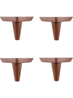 Frefly Store BADEM10 4 Adet Aspen Lüks Mobilya Kanepe Sehpa Puf Koltuk Ayağı 14 cm Kahverengi Ahşap Desenli Baza Ayak