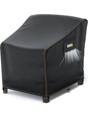 Frefly Store Haegs Tek Kişilik Bahçe Koltuk Örtüsü, Koruma Kılıfı, Su Geçirmez Açık Hava Bahçe Mobilya Kılıfları, Dış Mekan Sandalye Kılıfı Örtü Branda, Ağır Hizmet Tipi, 80-95-90CM - Siyah