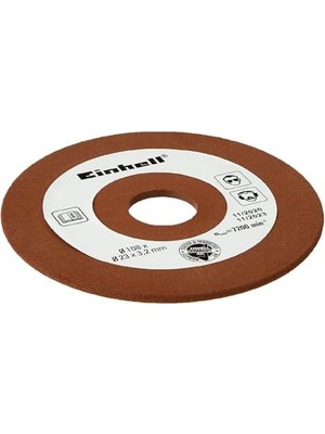 Frefly Store Orijinal Einhell Zincir Bileme Taşı Ø 108 mm (Zincir Testere Bileme Cihazı Aksesuarı, Kalınlık 3,2 Mm, 23 mm Mil Bağlantısı, P100 Grit, Einhell Zincir Bileme Cihazları Için Uygun) - 4500076