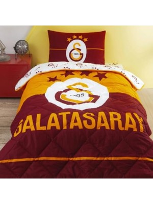 Frefly Store Galatasaray Logo Düz Pamuk Uyku Seti, Çok Renkli, Tek Kişilik