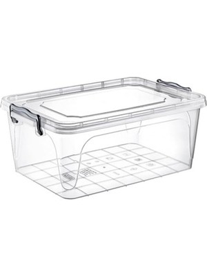 Frefly Store 15 Litre Kapasiteli Şeffaf Plastik Saklama Kabı, Istiflenebilir ve Kapaklı Tasarım