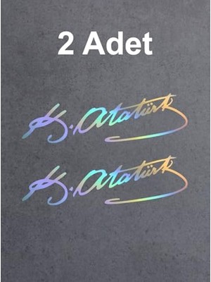 Frefly Store Sticker Usta Atatürk Imza Sticker - (2 Adet Mustafa Kemal Atatürk Imza 00016 Çok Renkli 15X4,5 cm