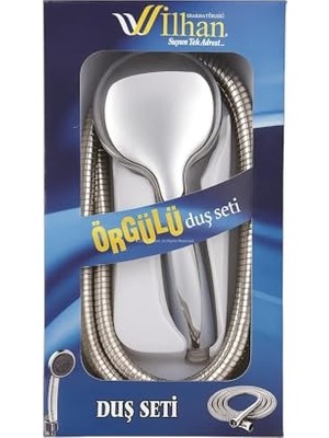 Frefly Store Ilhan Örgülü Duş Seti, 3 Fonksiyonlu Akış, 360 Derece Krom Spiral, Çift Kenetli 1/2 Bağlantılı Hortum, Kirece, Bükülmeye ve Yüksek Basınca Dayanıklı, Kolay Montaj, Duş Takımı