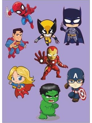 Frefly Store Süperkahraman Marvel Dc Spiderman Batman Ironman Sticker Seti