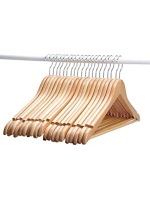 Frefly Store Askıcı Ahşap Naturel Kıyafet ve Elbise Askısı 20 ADETAA-OLG77712321