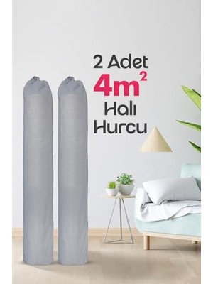 Frefly Store Halı Hurcu, Halı Saklama Kılıfı, Halı Organizeri (Gri, 4m² Halı Hurcu)