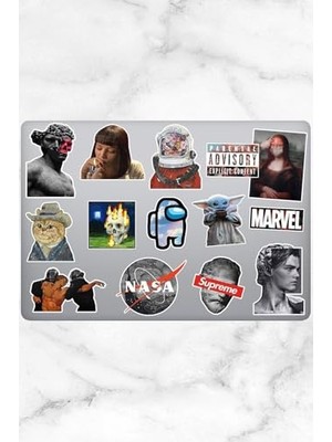 Frefly Store Aesthetic Temalı Laptop Notebook Tablet Sticker Seti 14 Adet