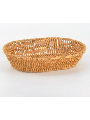 1001 El Yapımı Doğal Hasır Sepet - Oval Ekmeklik ve Çok Amaçlı Düzenleyici (25,50X18X6 Cm)