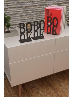 Frefly Store Dekoratif Book Yazı Tasarımlı Kitap Tutucu Desteği Mat Siyah.(Kitap Ayraçı Hediyeli) MK3S