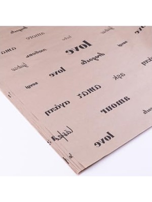 Frefly Store 70X100 cm Kraft-Siyah Desenli Paket Kağıdı - 10'lu Ambalaj