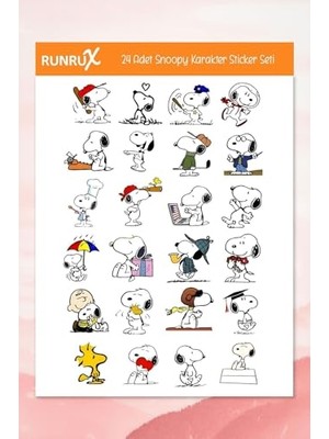 Frefly Store Snoopy Karakter Temalı Etiket Seti - Ajanda, Defter, Laptop, Telefon, Scrapbook Sticker