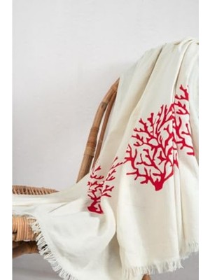 Frefly Store Kırmızı Iki Katlı Müslin Peştemal - Hızlı Kuruyan