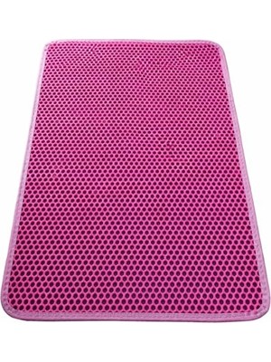 Frefly Store Elekli Kedi Tuvalet Önü Paspası Kedi Kumu Paspası - 60X42CM Sert Plastik (Pembe)