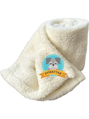 Frefly Store Yıkanabilir Kedi Köpek Battaniyesi, Premium Peluş, Krem Renk, 80X100