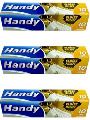 Frefly Store Handy Vakumsuz Şeffaf Giyisi Elbise Ceket Mont Askı Kılıfı Poşeti Torbası - 10 Adetlik 3 Kutu