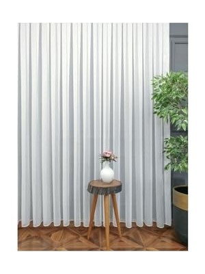 Frefly Store Özel Ürünüdür Vakko Bambu Tül 1 3 Sık Pileli Dökümlü ve Ütü Istemez,kırık Beyaz 225 x 260