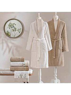 1001 Lilya Pure Cotton Pamuk Aile Seti Ekru Camel