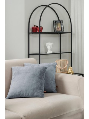 1001 Çift Tarafı Wellsoft Kumaş 2'li 44X44 cm Hediyelik Dekoratif Pelüş Kırlent Kılıfı Yastık K