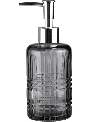 1001 Cam Sıvı Sabunluk,yıldız Desenli Gri 300ML 6,8X17,6CM