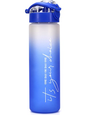 1001 Su Matarası Tritan Geniş Ağız Su Şişesi Gradient Type Spor Matarası Suluğu Bpasız 630 ml Ma