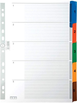 1001 Karton Ayrac Klasik 1-5 Rakam A4