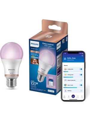 1001 Smart Lighting LED Ampul A60 E27 100W Eşdeğer Rgb - Google Home, Alexa, Homekit ve Matter Uyumlu